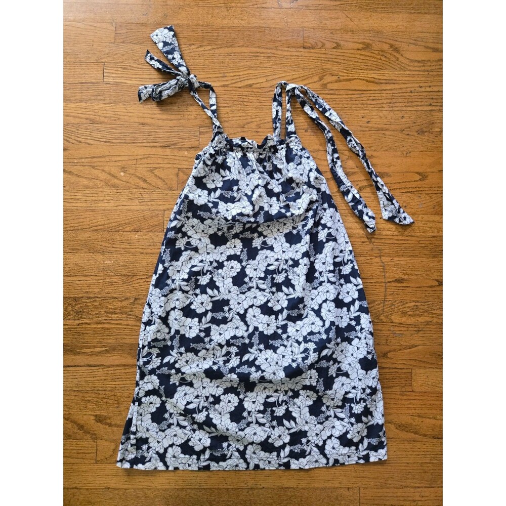 J.Crew Floral Tie-Shoulder Sun Mini Dress Hawaiian Pockets Size Small